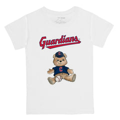 White Cleveland Guardians Tiny Turnip Youth Teddy Boy T-Shirt