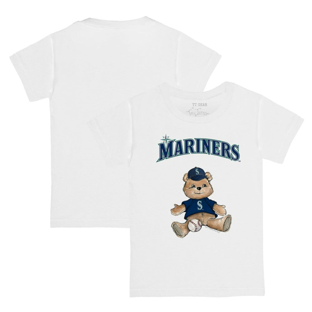 White Seattle Mariners Tiny Turnip Youth Teddy Boy T-Shirt