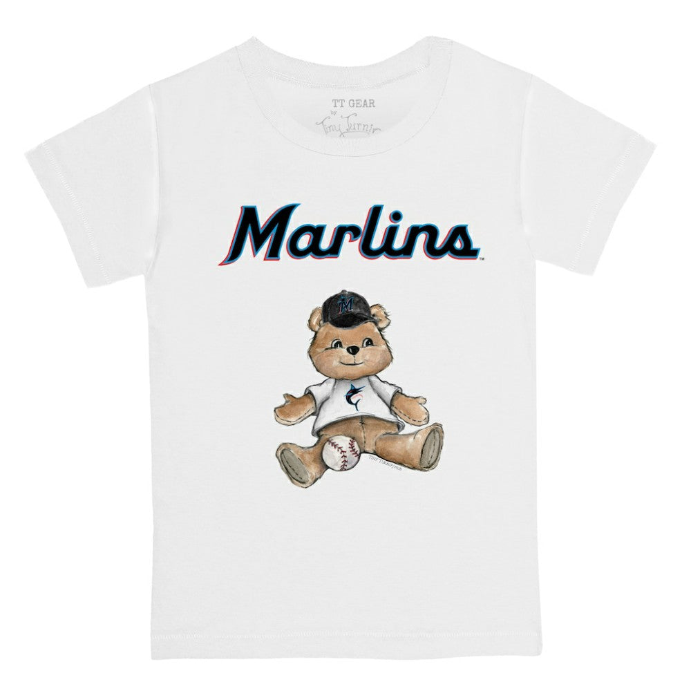 White Miami Marlins Tiny Turnip Youth Teddy Boy T-Shirt