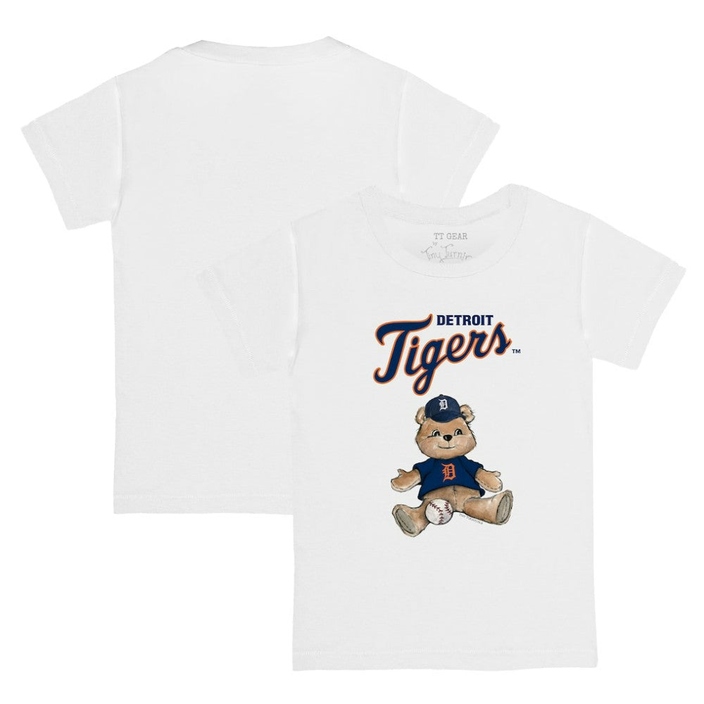 White Detroit Tigers Tiny Turnip Youth Teddy Boy T-Shirt