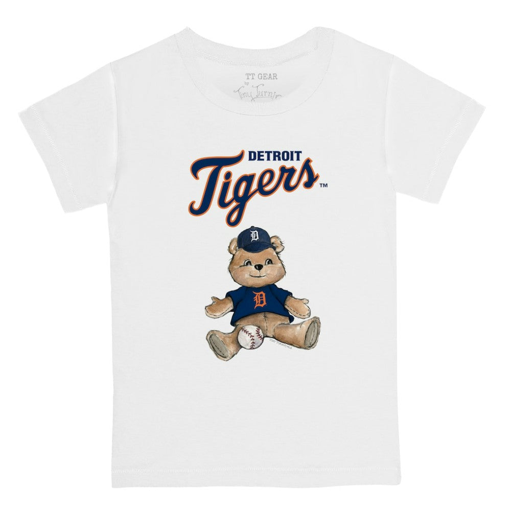 White Detroit Tigers Tiny Turnip Youth Teddy Boy T-Shirt