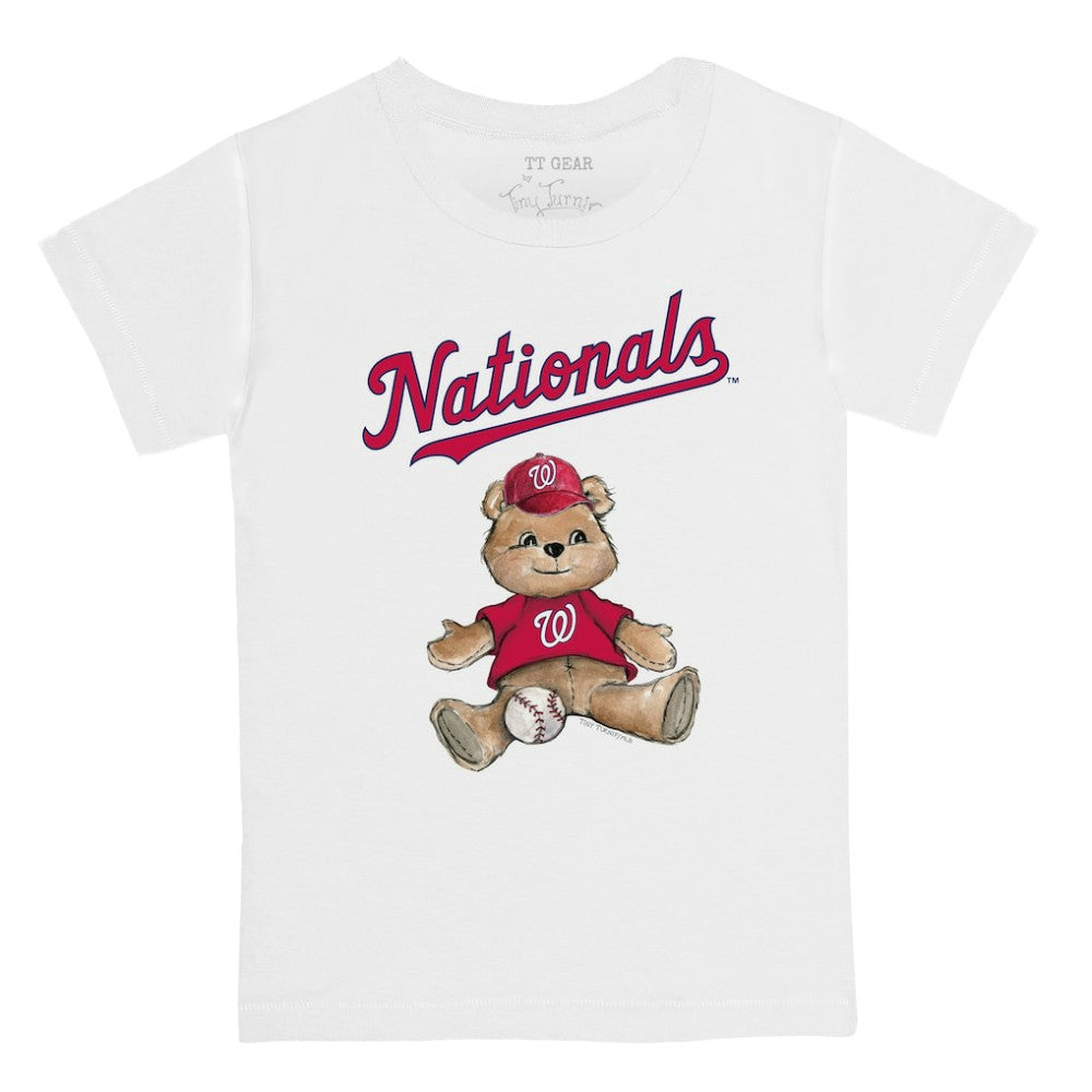 White Washington Nationals Tiny Turnip Youth Teddy Boy T-Shirt