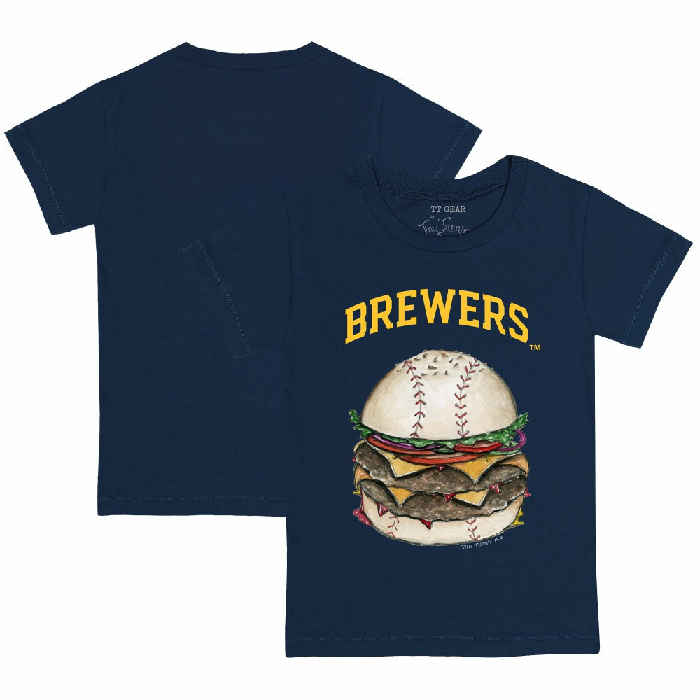 Navy Milwaukee Brewers Tiny Turnip Youth Burger T-Shirt