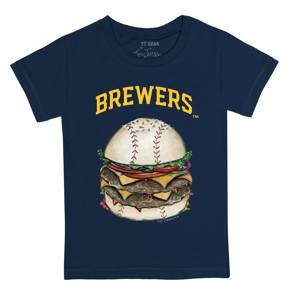 Navy Milwaukee Brewers Tiny Turnip Youth Burger T-Shirt