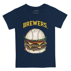 Navy Milwaukee Brewers Tiny Turnip Youth Burger T-Shirt