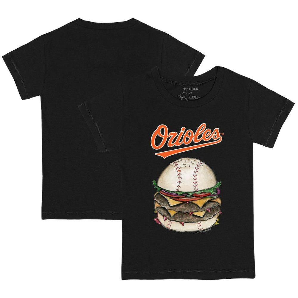 Black Baltimore Orioles Tiny Turnip Youth Burger T-Shirt