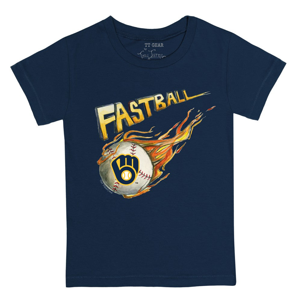 Navy Milwaukee Brewers Tiny Turnip Youth Fastball T-Shirt