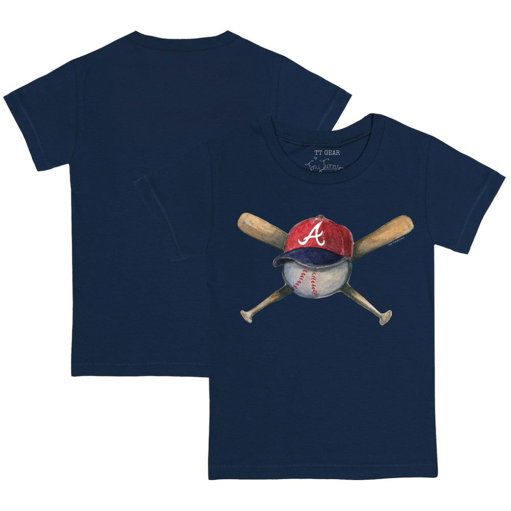 Navy Atlanta Braves Tiny Turnip Youth Hat Crossbats T-Shirt