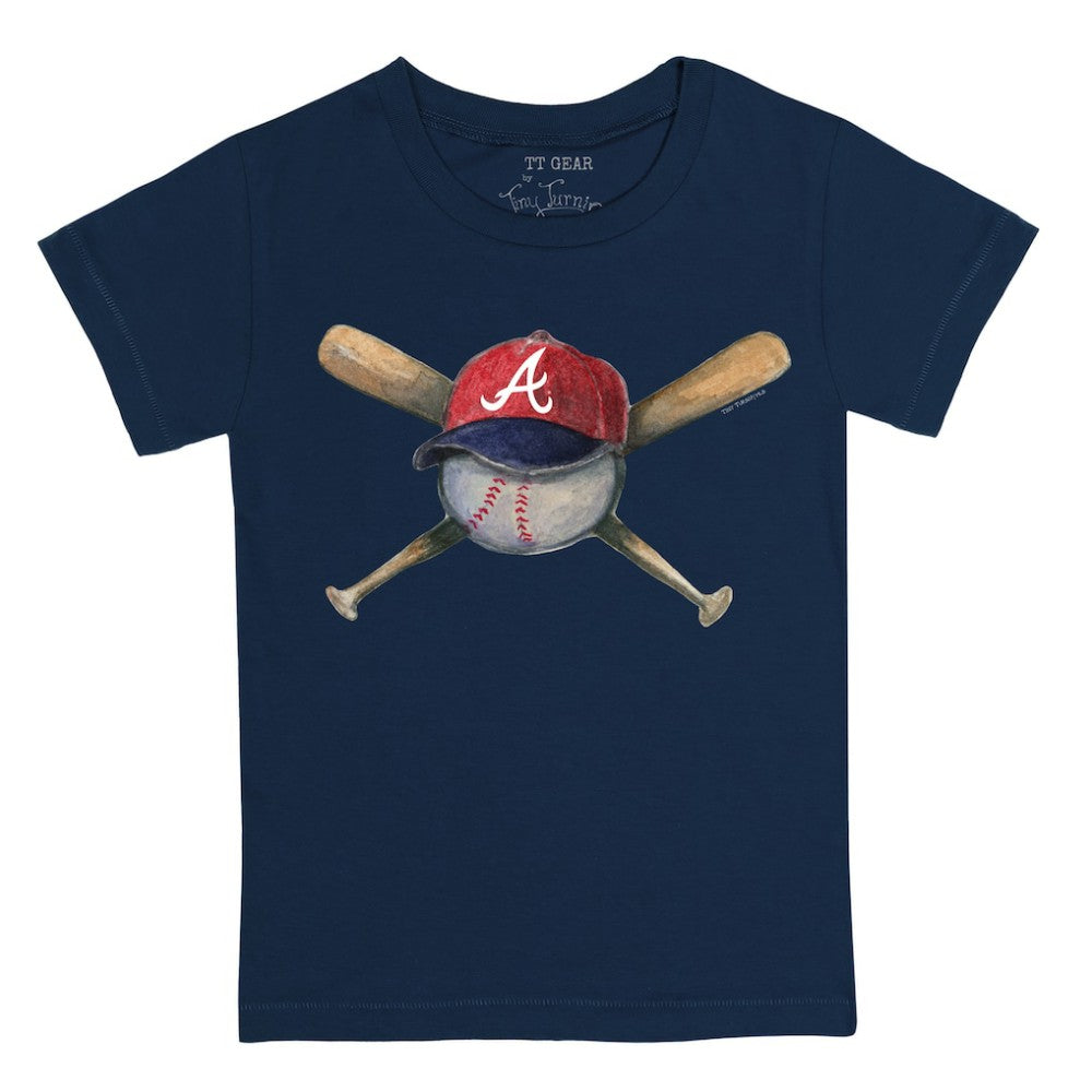 Navy Atlanta Braves Tiny Turnip Youth Hat Crossbats T-Shirt