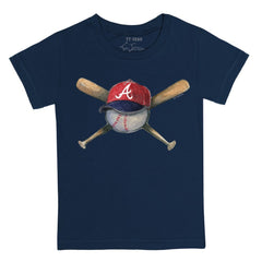 Navy Atlanta Braves Tiny Turnip Youth Hat Crossbats T-Shirt