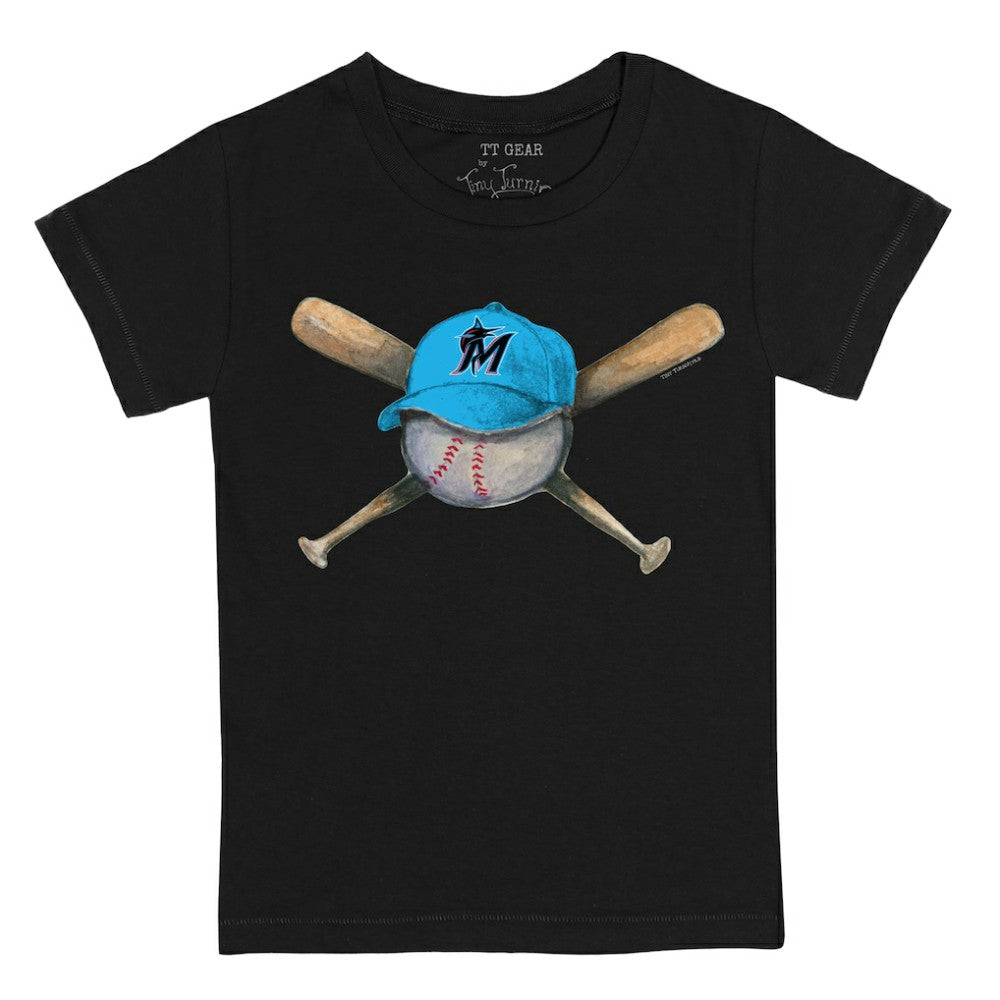 Black Miami Marlins Tiny Turnip Youth Hat Crossbats T-Shirt