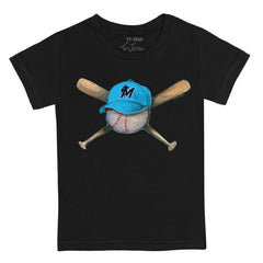 Black Miami Marlins Tiny Turnip Youth Hat Crossbats T-Shirt