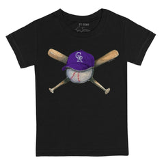 Black Colorado Rockies Tiny Turnip Youth Hat Crossbats T-Shirt
