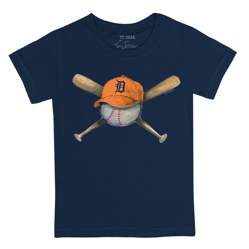 Navy Detroit Tigers Tiny Turnip Youth Hat Crossbats T-Shirt