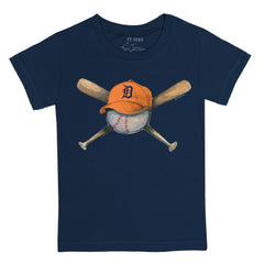Navy Detroit Tigers Tiny Turnip Youth Hat Crossbats T-Shirt