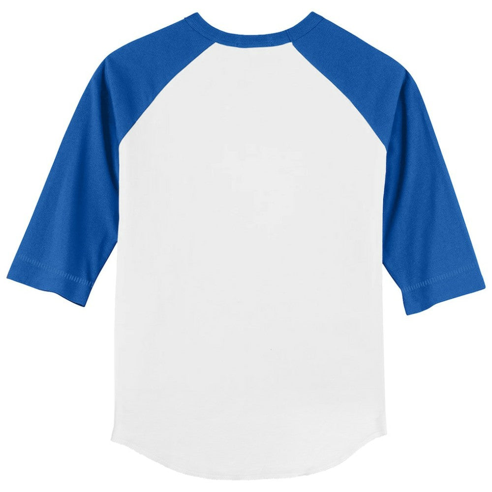 White/Royal Toronto Blue Jays Tiny Turnip Youth Heart Banner 3/4-Sleeve Raglan T-Shirt
