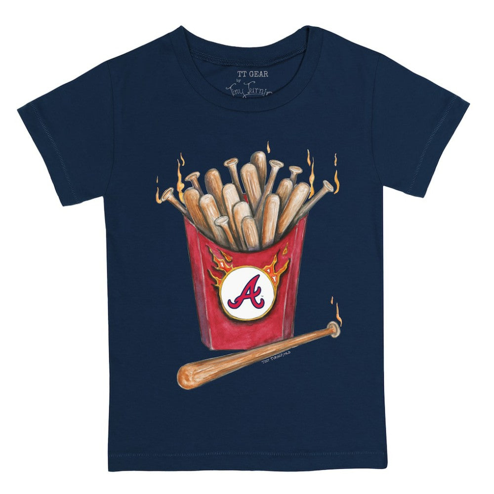 Navy Atlanta Braves Tiny Turnip Youth Hot Bats T-Shirt