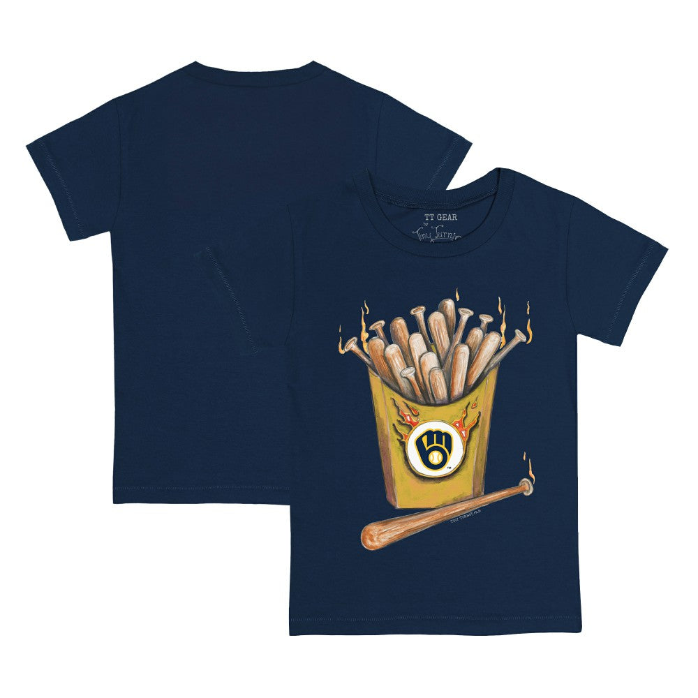 Navy Milwaukee Brewers Tiny Turnip Youth Hot Bats T-Shirt