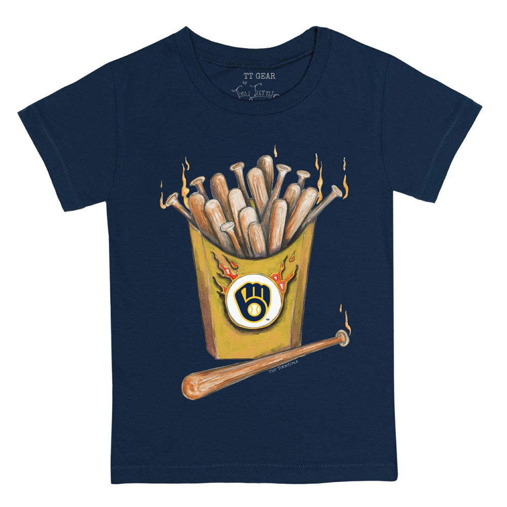 Navy Milwaukee Brewers Tiny Turnip Youth Hot Bats T-Shirt
