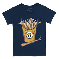 Navy Milwaukee Brewers Tiny Turnip Youth Hot Bats T-Shirt