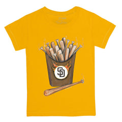 Gold San Diego Padres Tiny Turnip Youth Hot Bats T-Shirt