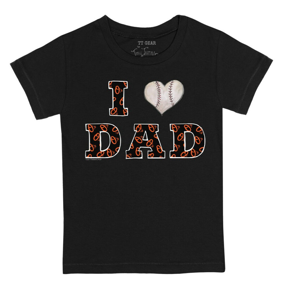 Black Baltimore Orioles Tiny Turnip Youth I Love Dad T-Shirt