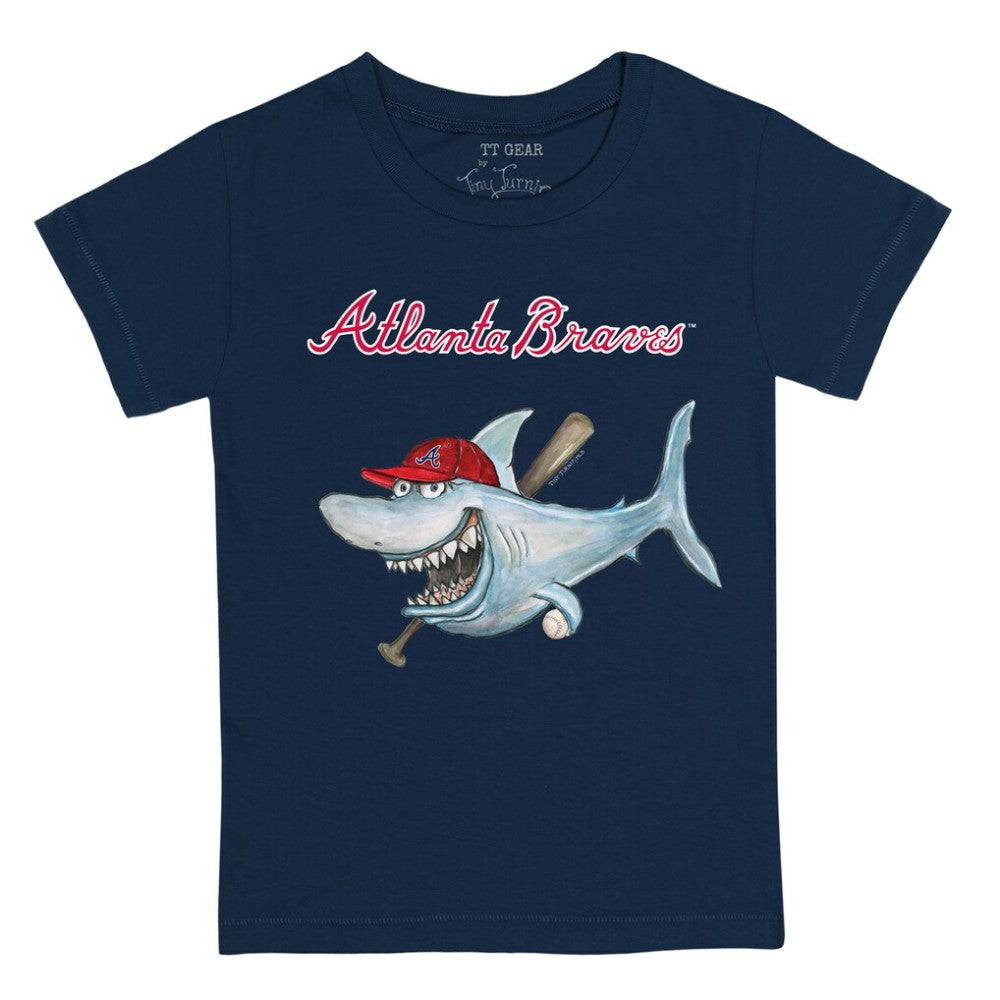 Navy Atlanta Braves Tiny Turnip Youth Shark T-Shirt
