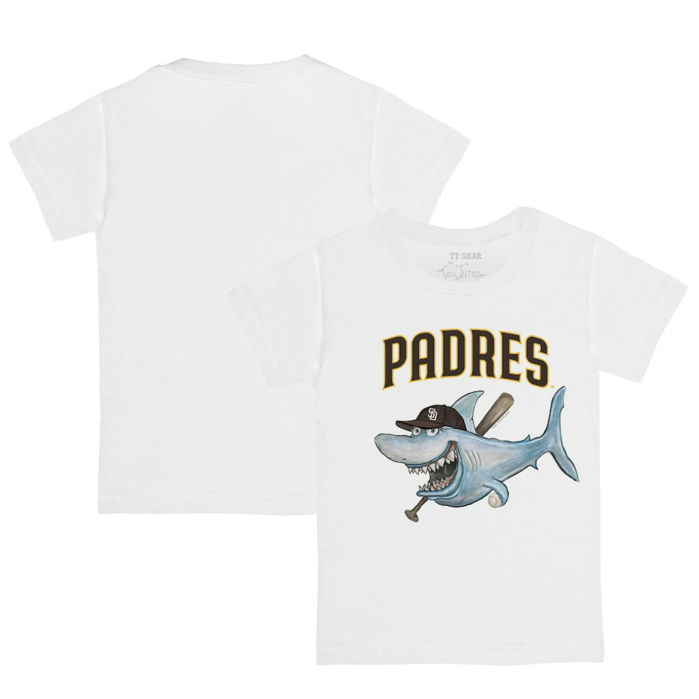 White San Diego Padres Tiny Turnip Youth Shark Logo T-Shirt