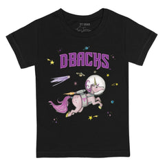 Black Arizona Diamondbacks Tiny Turnip Youth Space Unicorn T-Shirt