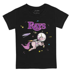 Black Tampa Bay Rays Tiny Turnip Youth Space Unicorn T-Shirt