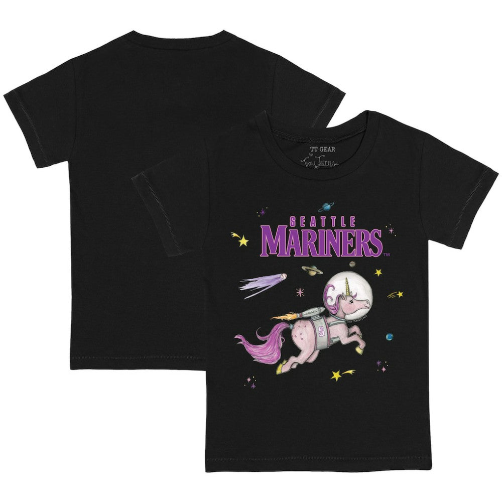 Black Seattle Mariners Tiny Turnip Youth Space Unicorn T-Shirt