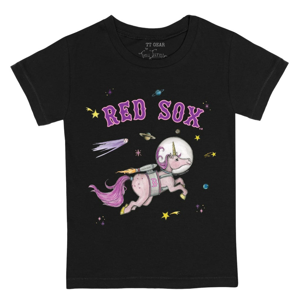 Black Boston Red Sox Tiny Turnip Youth Space Unicorn T-Shirt