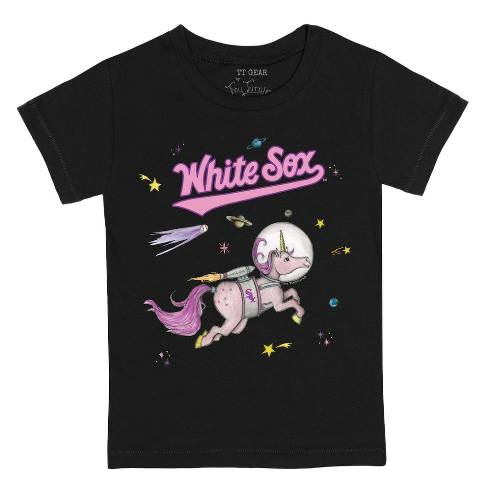 Black Chicago White Sox Tiny Turnip Youth Space Unicorn T-Shirt