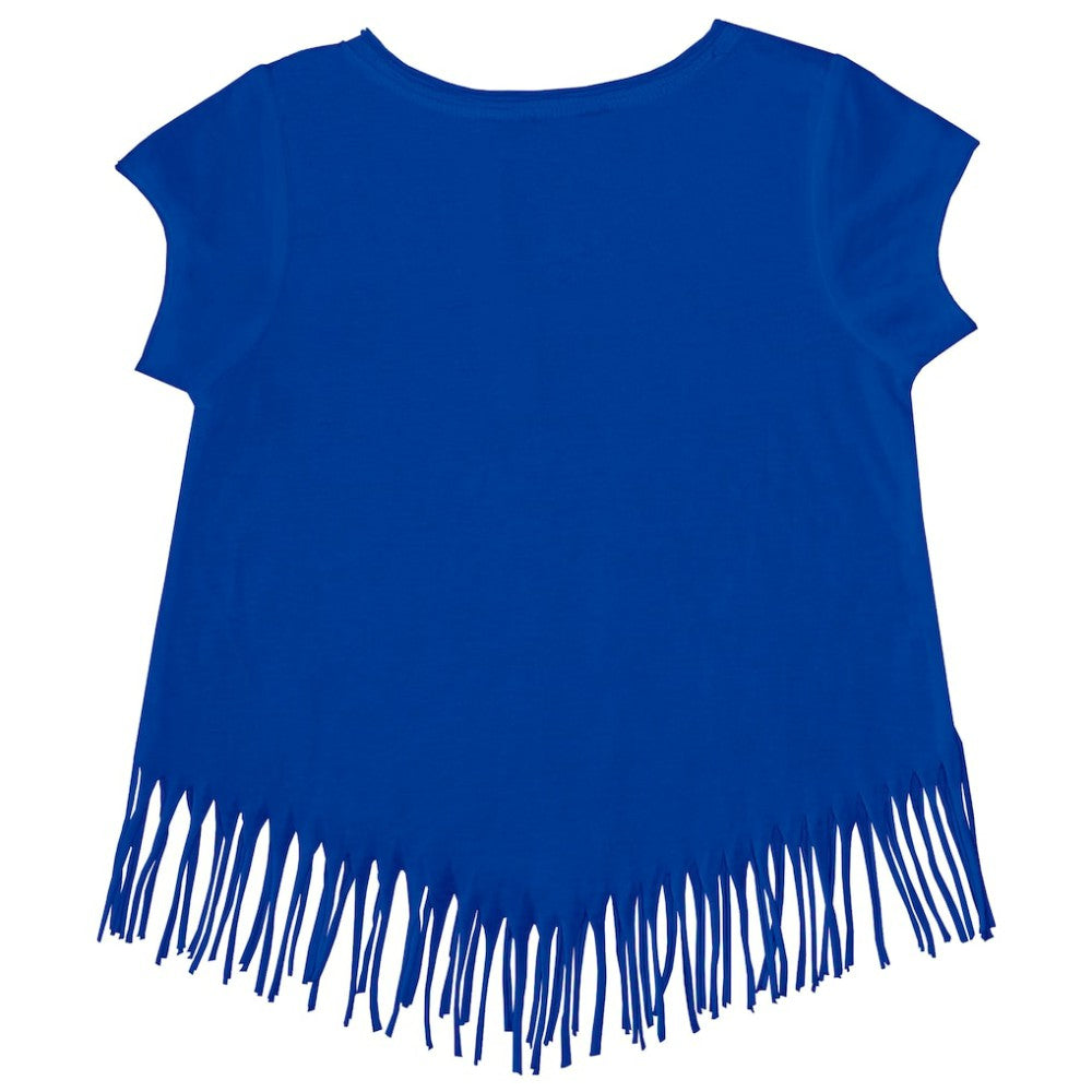 Royal Los Angeles Dodgers Tiny Turnip Girls Youth Stacked Fringe T-Shirt