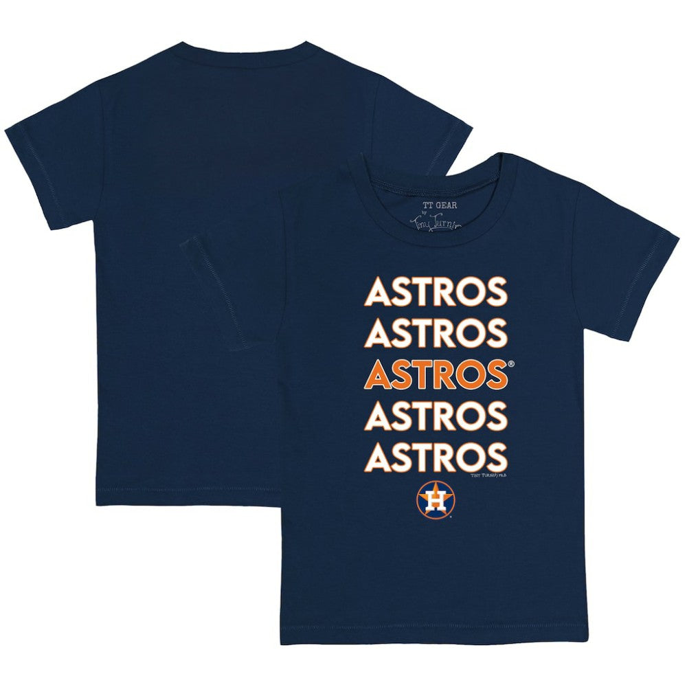 Navy Houston Astros Tiny Turnip Youth Stacked T-Shirt