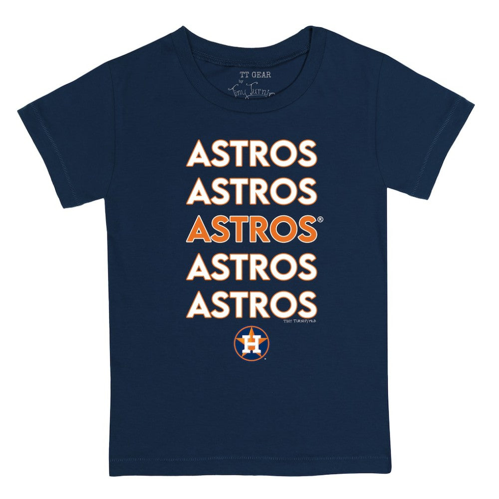 Navy Houston Astros Tiny Turnip Youth Stacked T-Shirt