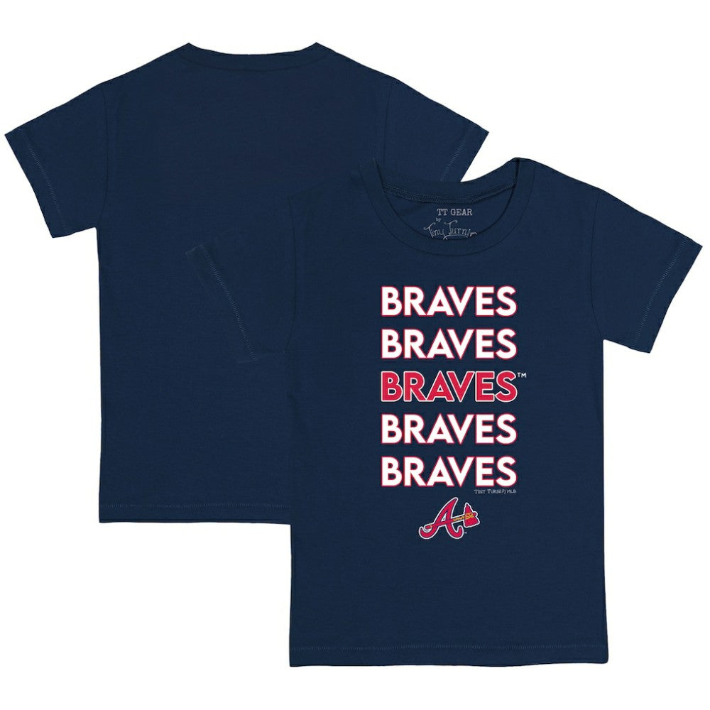 Navy Atlanta Braves Tiny Turnip Youth Stacked T-Shirt