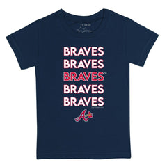 Navy Atlanta Braves Tiny Turnip Youth Stacked T-Shirt