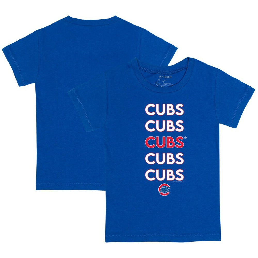 Royal Chicago Cubs Tiny Turnip Youth Stacked T-Shirt