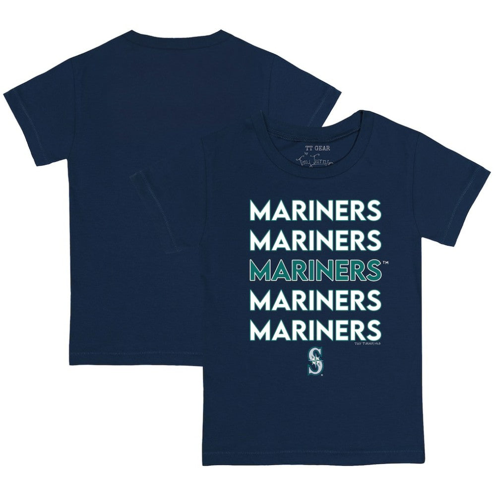 Navy Seattle Mariners Tiny Turnip Youth Stacked T-Shirt