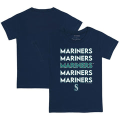 Navy Seattle Mariners Tiny Turnip Youth Stacked T-Shirt