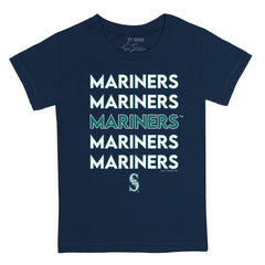 Navy Seattle Mariners Tiny Turnip Youth Stacked T-Shirt