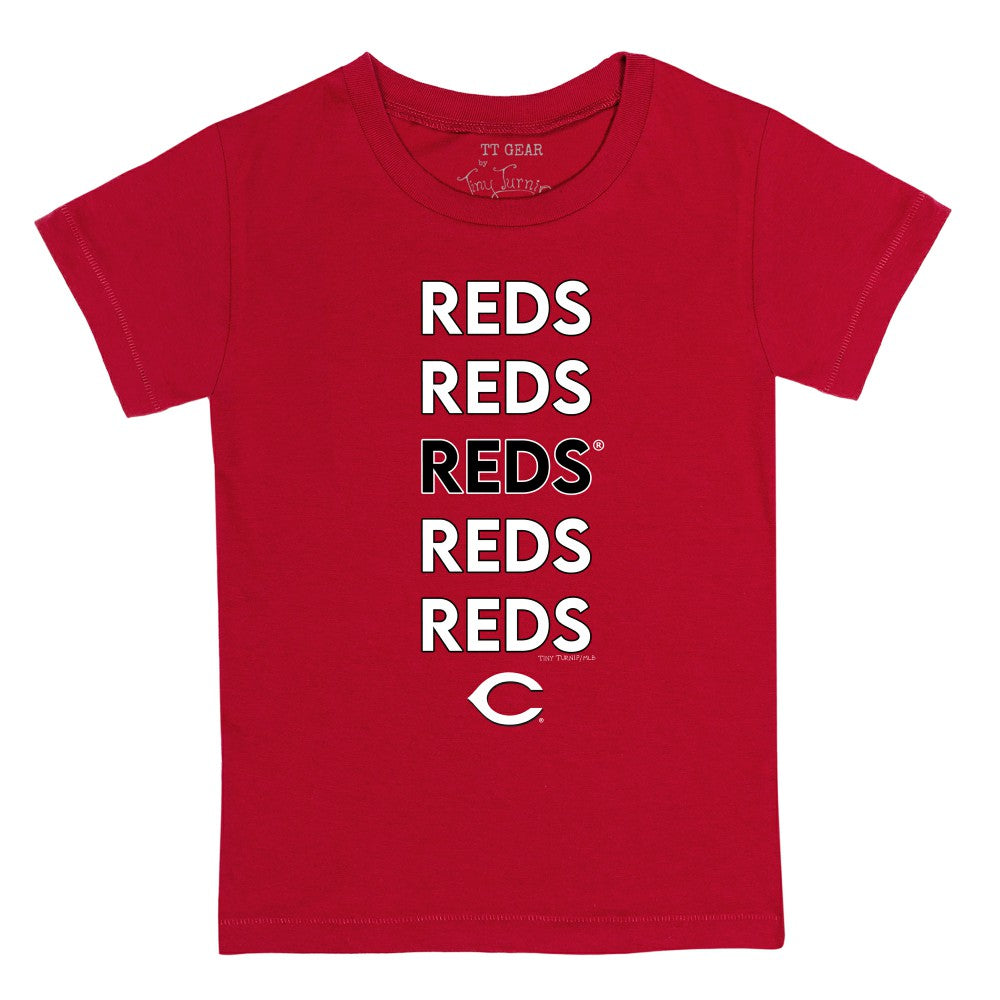 Red Cincinnati Reds Tiny Turnip Youth Stacked T-Shirt