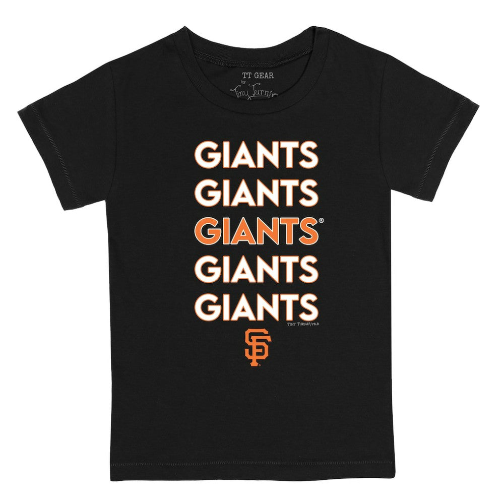 Black San Francisco Giants Tiny Turnip Youth Stacked T-Shirt