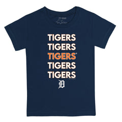 Navy Detroit Tigers Tiny Turnip Youth Stacked T-Shirt