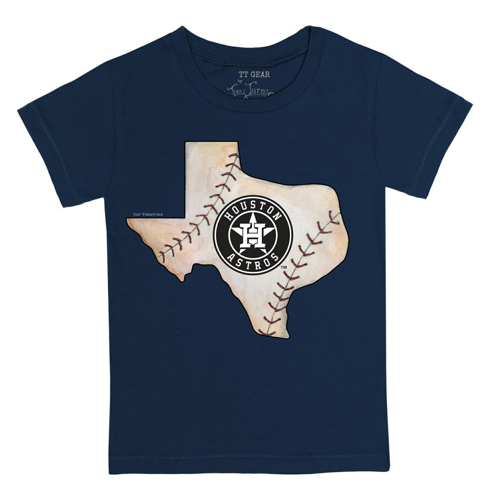 Navy Houston Astros Tiny Turnip Youth State Outline T-Shirt