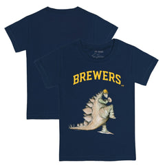 Navy Milwaukee Brewers Tiny Turnip Youth Stega T-Shirt