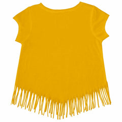 Gold San Diego Padres Tiny Turnip Girls Youth Stitched Baseball Fringe T-Shirt