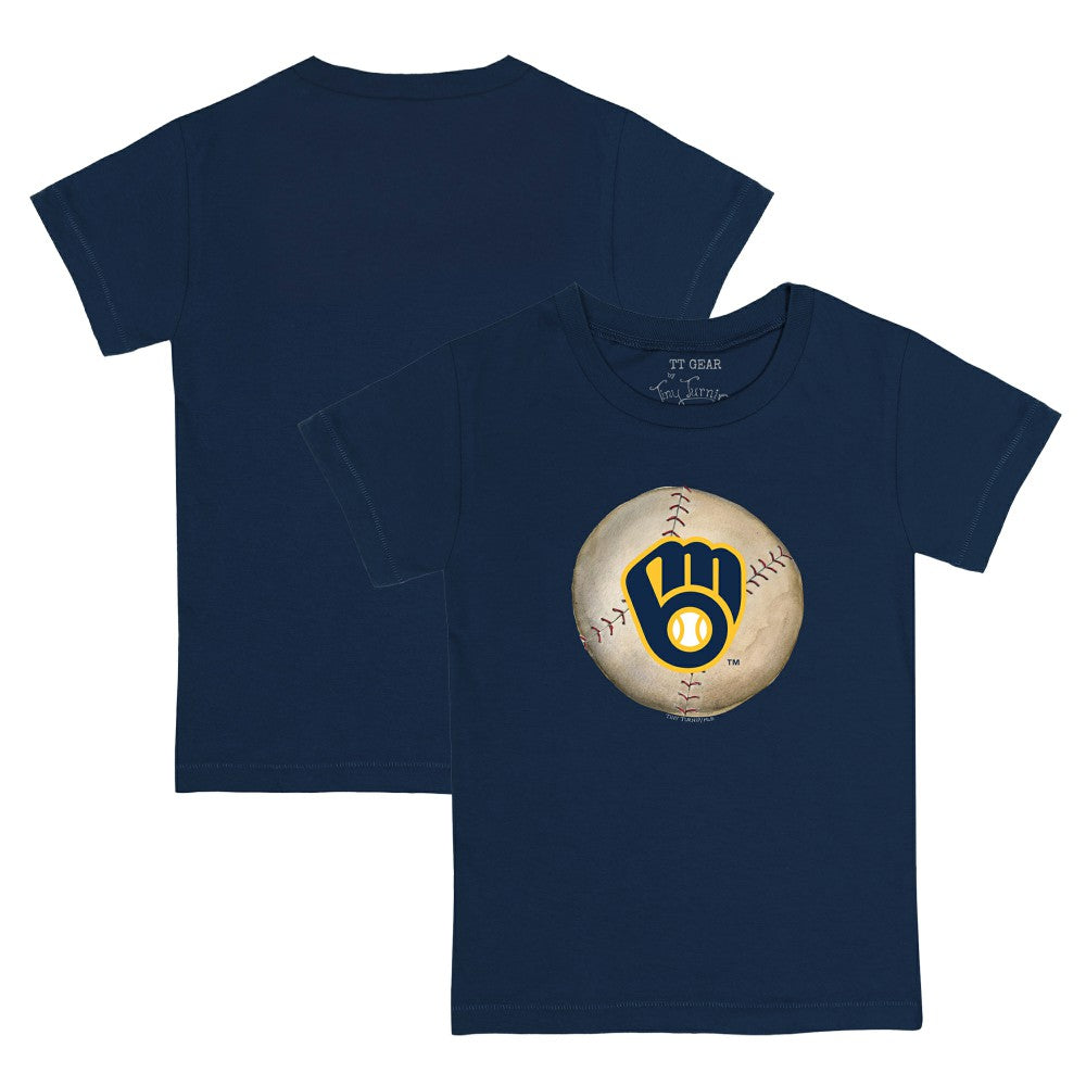 Navy Milwaukee Brewers Tiny Turnip Youth Stitched Baseball T-Shirt