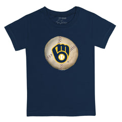 Navy Milwaukee Brewers Tiny Turnip Youth Stitched Baseball T-Shirt